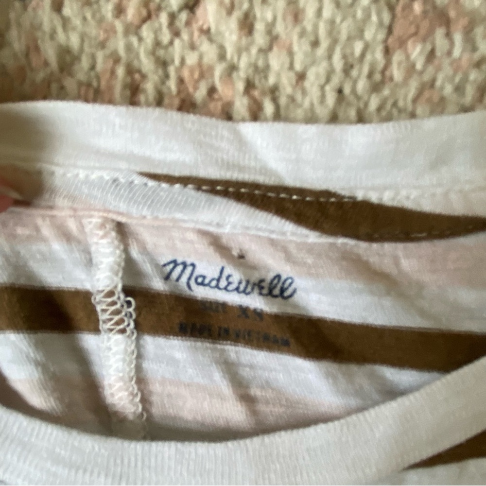 Pink and brown striped Longsleeve madewell tee - Picture 3 of 4